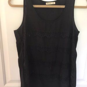 Black Sleeveless Top with lace